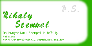 mihaly stempel business card